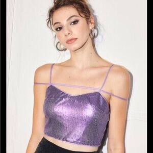 SHEIN Purple Halter Top Size L